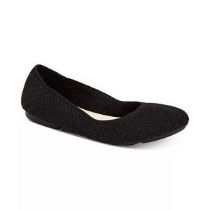 Alfani Womens Step 'N Flex Tamii Knit Flats Black Classic Round Toe Slip On 7.5
